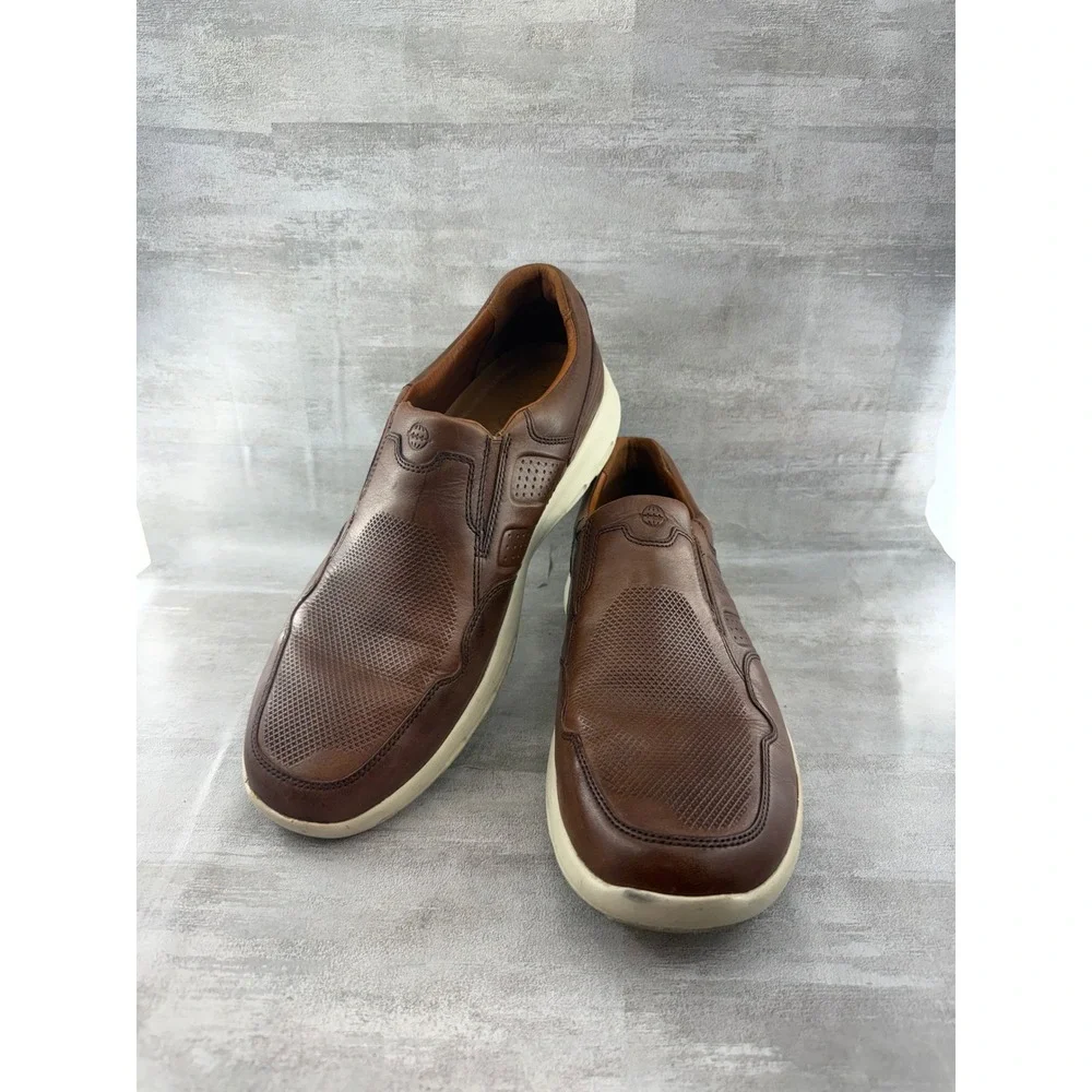 Rockport Men Brown Leather Lets Walk Slip On Loafers CH4263 Size 9.5 W